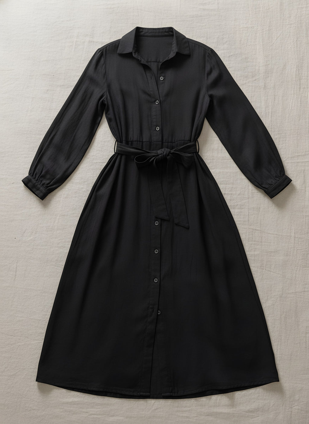 Women's Black Shirt Dress, flat lay, Molly's Atelier
