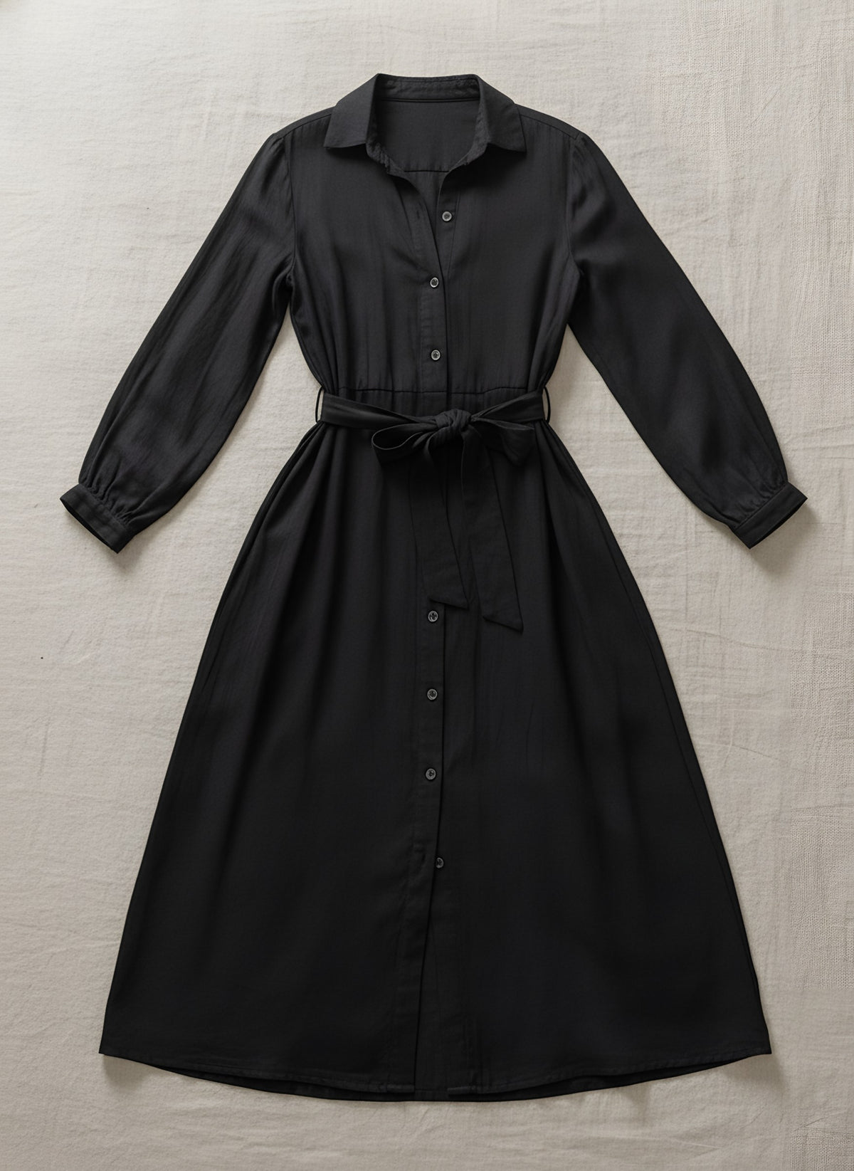 Women's Black Shirt Dress, flat lay, Molly's Atelier