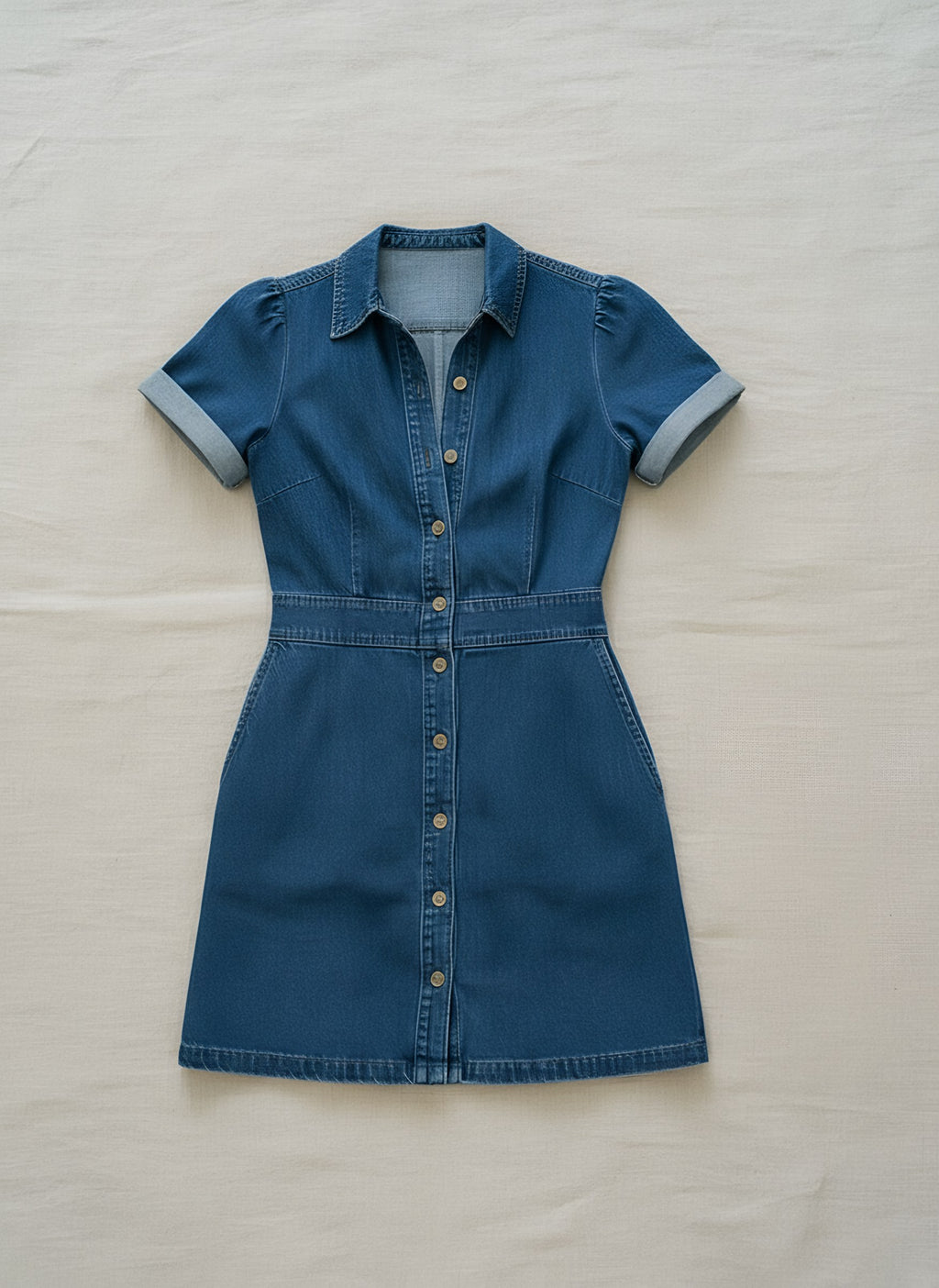 Women's Denim Mini Dress, flat lay, Molly's Atelier
