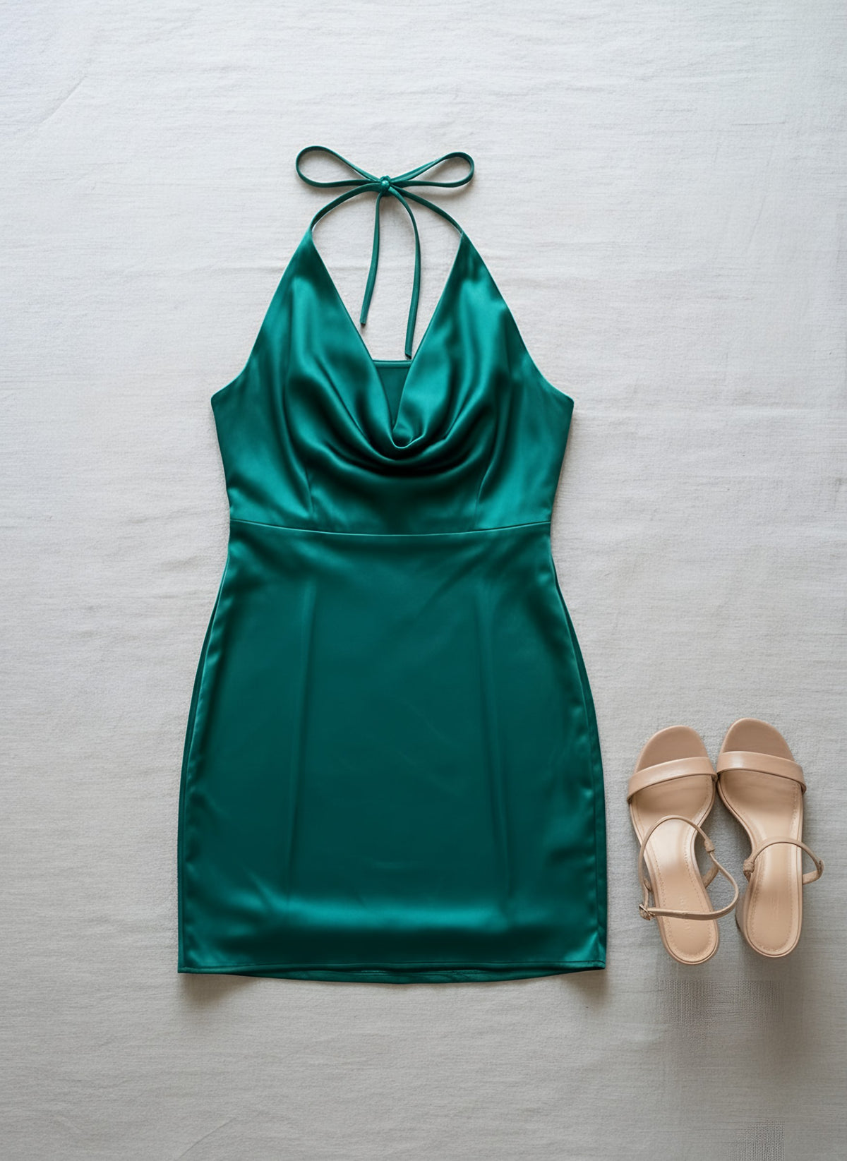 Women's Halterneck Party Dress, flat lay, Molly's Atelier