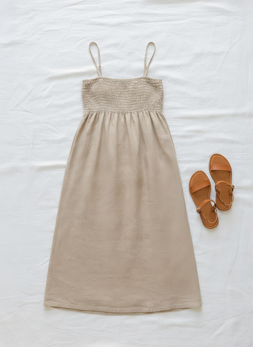 Women's Linen Midi Dress, flat lay, Molly's Atelier